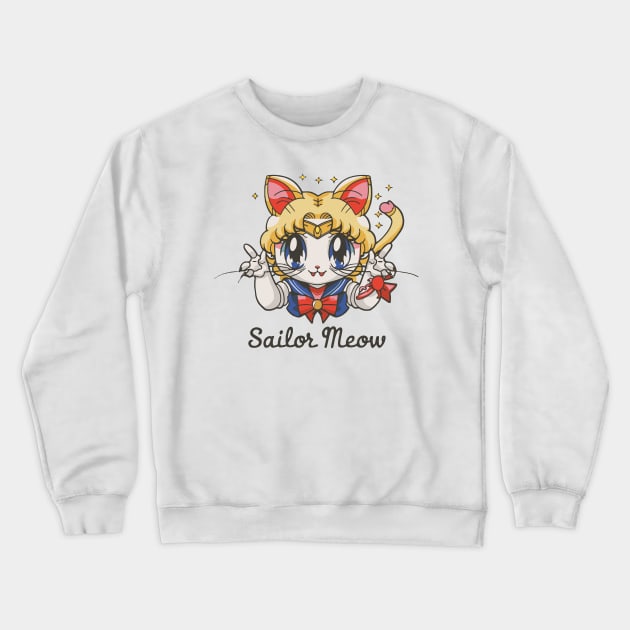 Sailor meow chibi Crewneck Sweatshirt by intrusodesigns